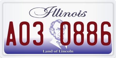 IL license plate A030886