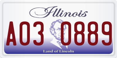 IL license plate A030889