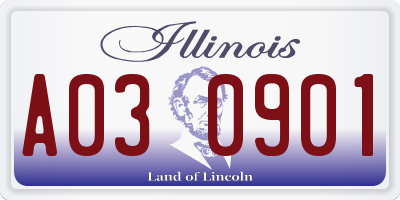 IL license plate A030901