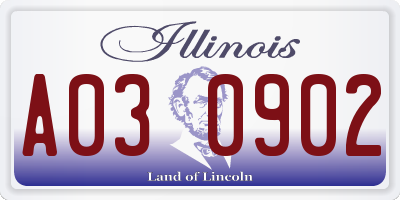 IL license plate A030902