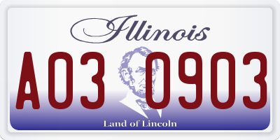 IL license plate A030903