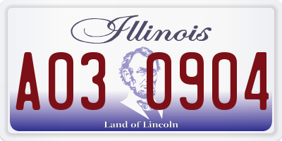 IL license plate A030904