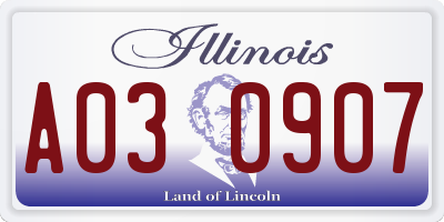 IL license plate A030907