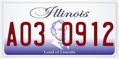 IL license plate A030912