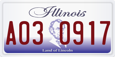 IL license plate A030917