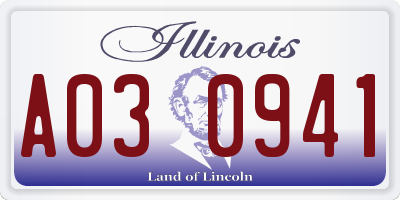 IL license plate A030941
