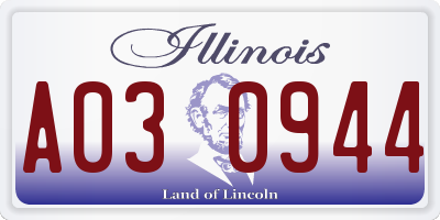 IL license plate A030944