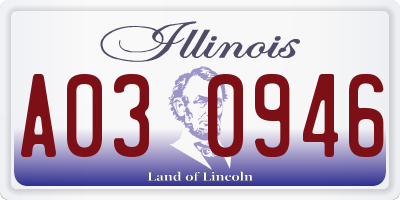 IL license plate A030946