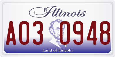 IL license plate A030948