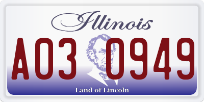 IL license plate A030949