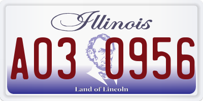 IL license plate A030956
