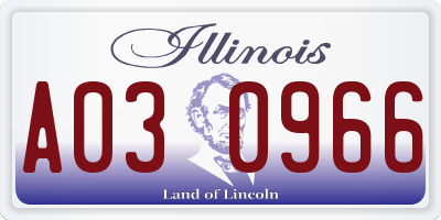 IL license plate A030966