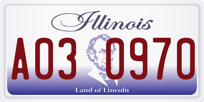 IL license plate A030970