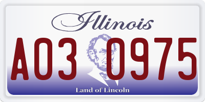 IL license plate A030975