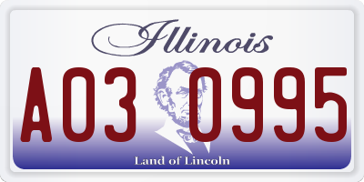 IL license plate A030995