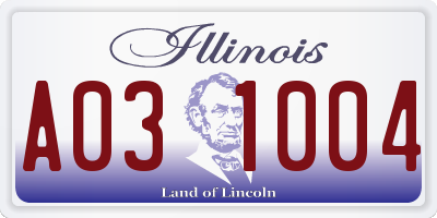 IL license plate A031004