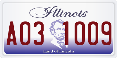 IL license plate A031009