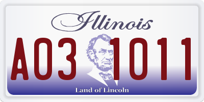 IL license plate A031011