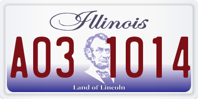 IL license plate A031014