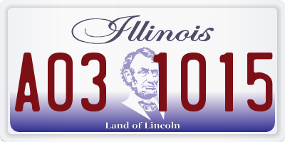IL license plate A031015