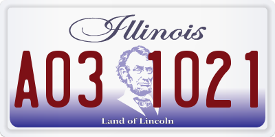 IL license plate A031021
