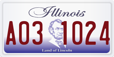 IL license plate A031024