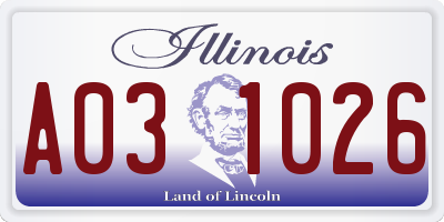 IL license plate A031026