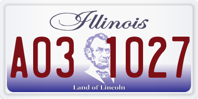 IL license plate A031027