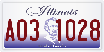 IL license plate A031028