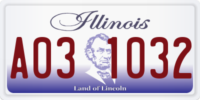 IL license plate A031032