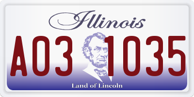 IL license plate A031035