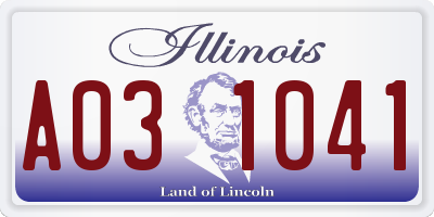 IL license plate A031041