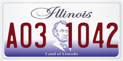 IL license plate A031042