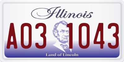 IL license plate A031043