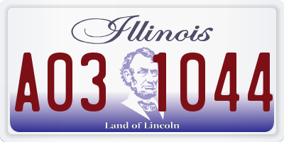 IL license plate A031044