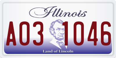 IL license plate A031046