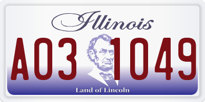 IL license plate A031049