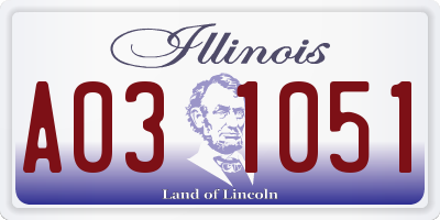 IL license plate A031051