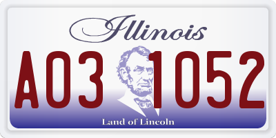 IL license plate A031052