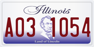 IL license plate A031054