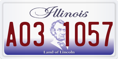 IL license plate A031057