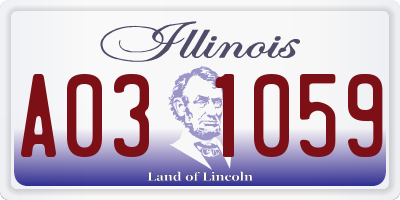 IL license plate A031059