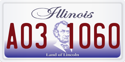 IL license plate A031060