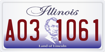 IL license plate A031061