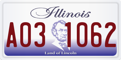 IL license plate A031062