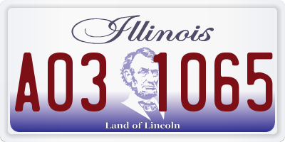 IL license plate A031065