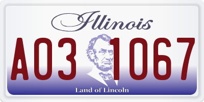 IL license plate A031067