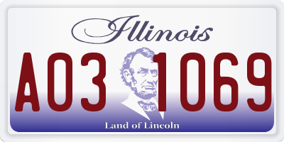 IL license plate A031069