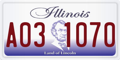 IL license plate A031070