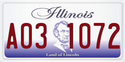 IL license plate A031072